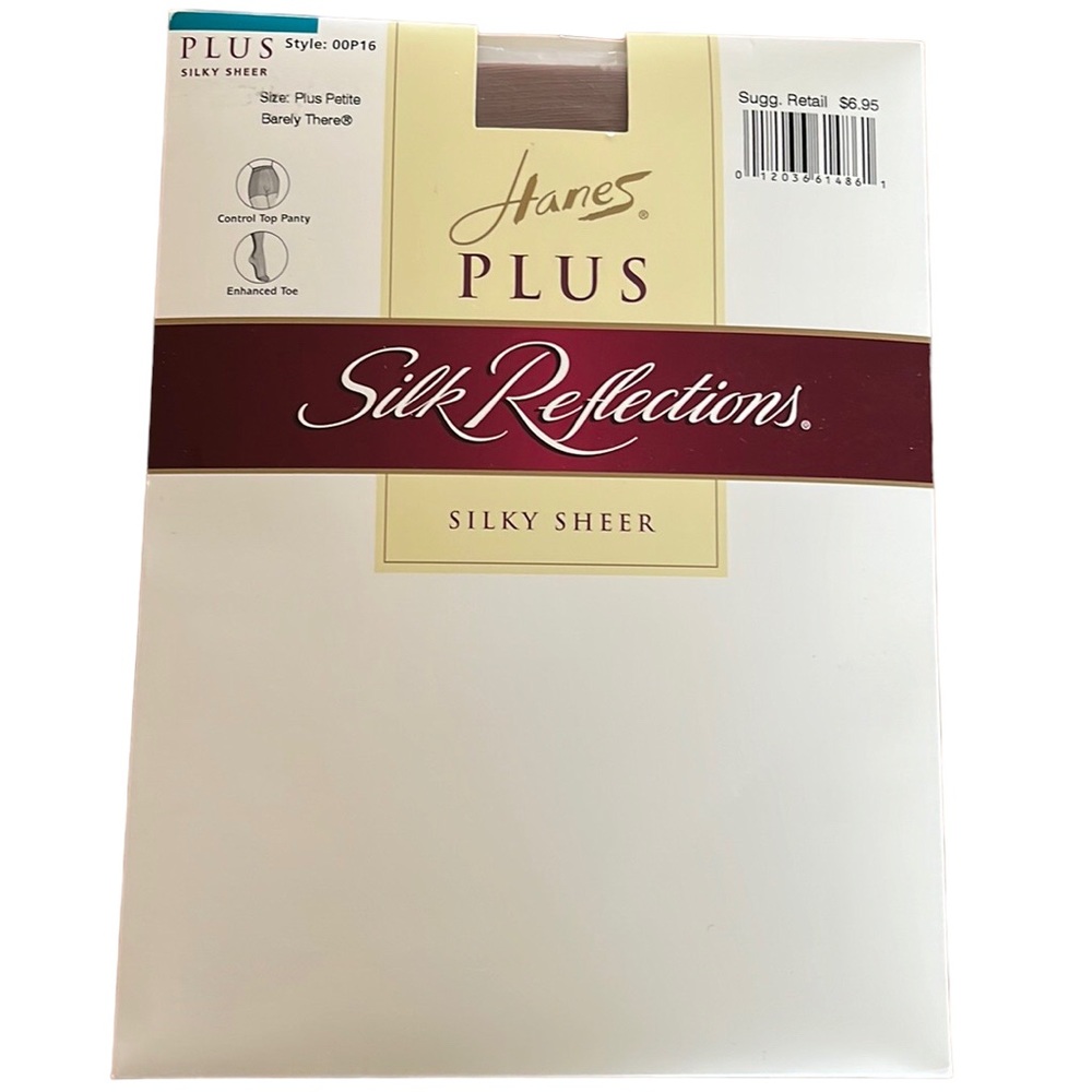 Vintage 2000 HANES PLUS Silk Reflections Pantyhose~Plus Petite Hosiery Nylons